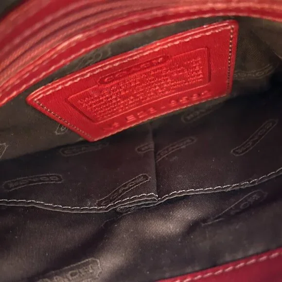 Vintage Coach Legacy Flap Leather Crossbody 9592 Red - Picture 8 of 10